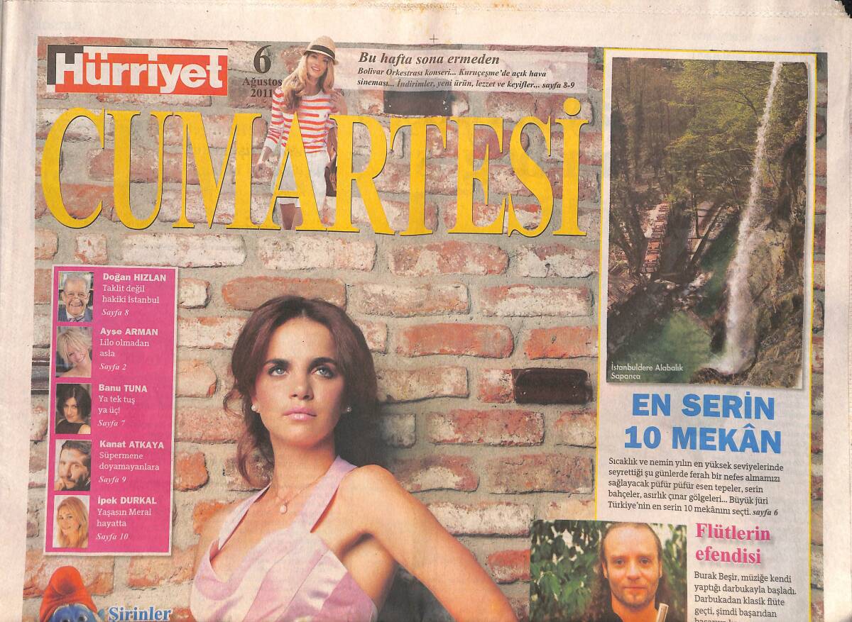 Hürriyet Gazetesi Cumartesi Eki 6 Ağustos 2011 - Şirinler 53 Yaşına - Rap Camiasının Organize Aşkları GZ136386 - 1