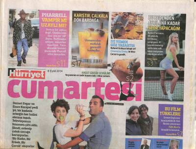 Hürriyet Gazetesi Cumartesi Eki 6 Eylül 2014 - Dini Bütün Bir Süper Model Coco Rocha - Ev Benim Dükkan Senin GZ95498 - 1
