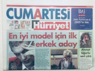 Hürriyet Gazetesi Cumartesi Eki - 6 Kasım 2004 - En İyi Model İçin İlk Erkek Aday GZ43454 - 1