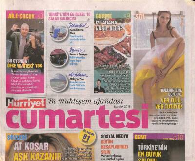 Hürriyet Gazetesi Cumartesi Eki 8 Aralık 2018 - Kıvanç Tatlıtuğ Kendini Aştı GZ91573 - 1