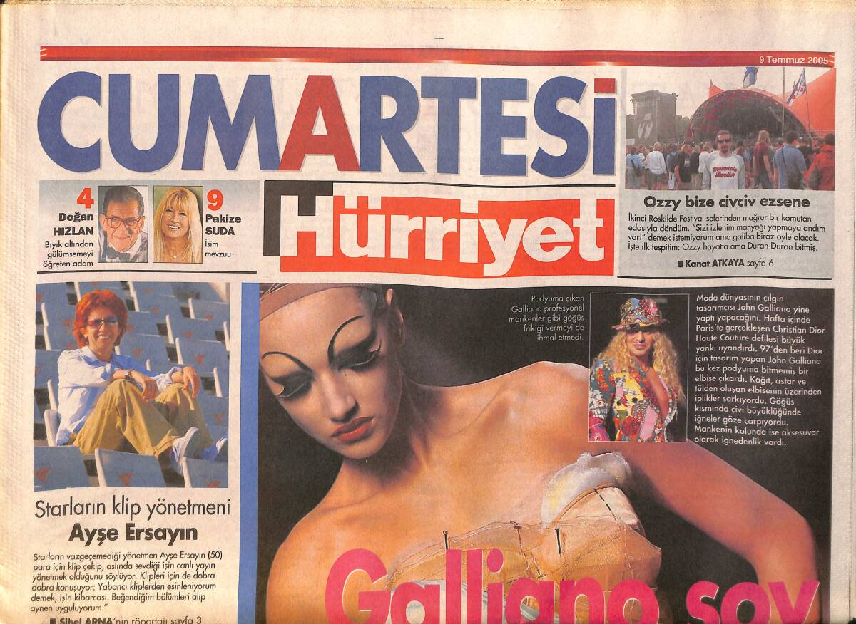 Hürriyet Gazetesi Cumartesi Eki 9 Temmuz 2005 - Starların Klip Yönetmeni 