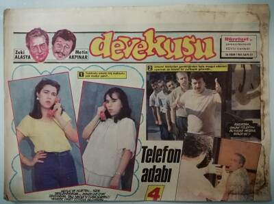 Hürriyet Gazetesi Devekuşu Eki 26 Ekim 1985 Zeki Alasya-Metin Akpınar Telefon Adabı 4 -GZ33136 - 1