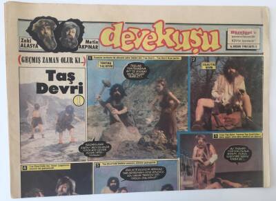 Hürriyet Gazetesi Devekuşu Eki 6 Nisan 1985 - Zeki Alasya - Metin Akpınar Taş Devri GZ11451 - 1