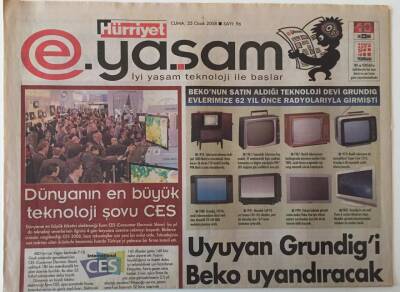 Hürriyet Gazetesi E Yaşam Eki 25 Ocak 2008 - Uyuyan Grundigi Beko Uyandıracak GZ26586 - 1