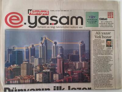 Hürriyet Gazetesi E Yaşam Eki 26 Mart 2004 - Dünyanın İlk Lazer Ağı İstanbulda GZ18722 - 1