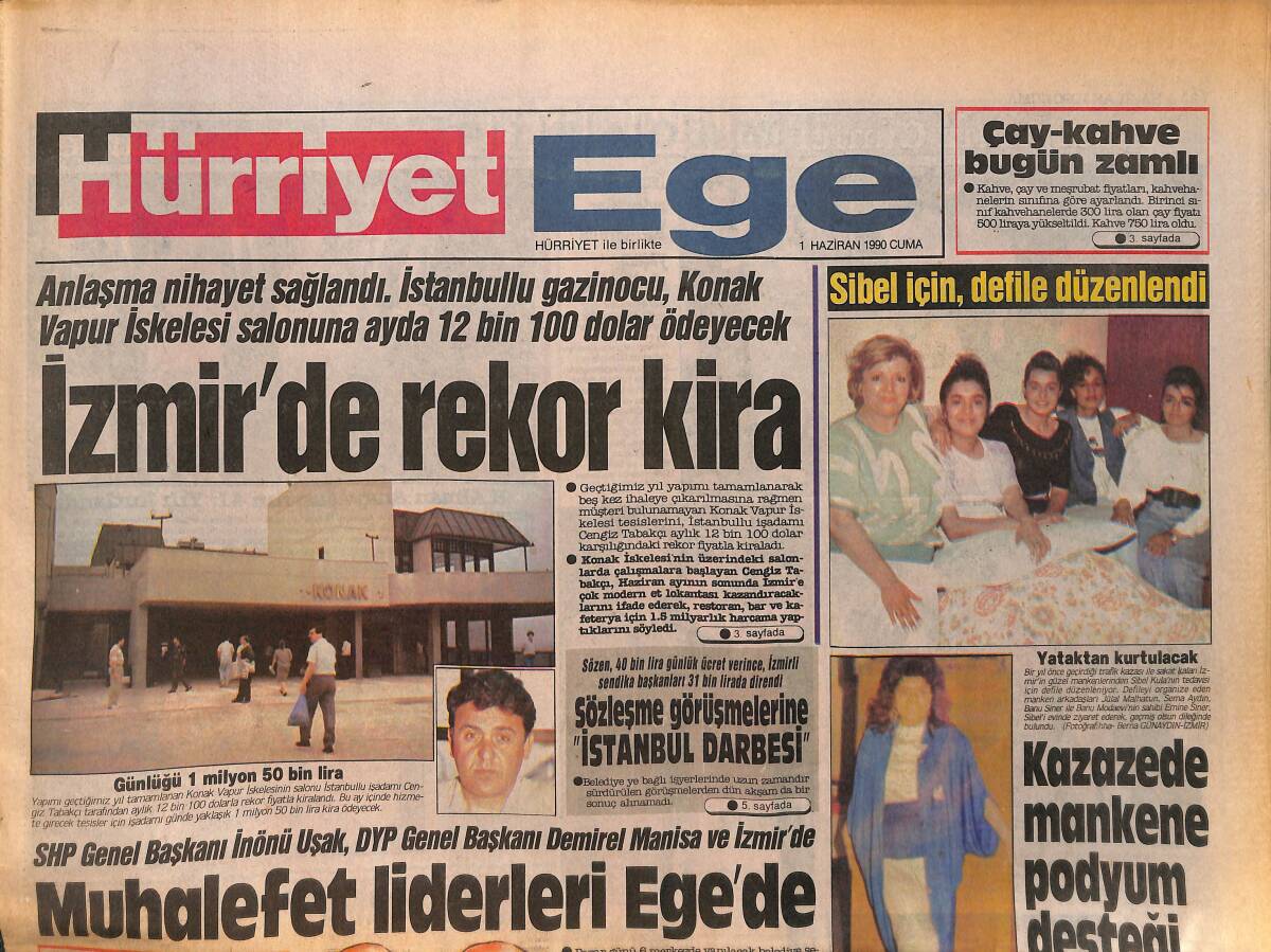 Hürriyet Gazetesi Ege Eki 1 Haziran 1990 - Spiritualistler İzmir'de Toplandı - Bölükbaşı Çiftinden Değişik Figürler GZ153602 - 1