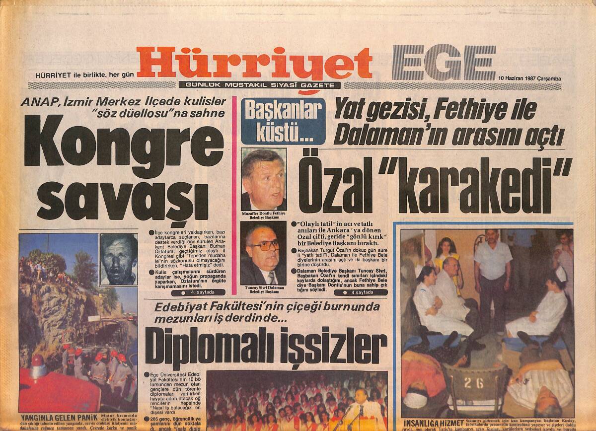 Hürriyet Gazetesi Ege Eki 10 Haziran 1987 - İzmir'de Sanat Şöleni Başlıyor GZ135069 - 1