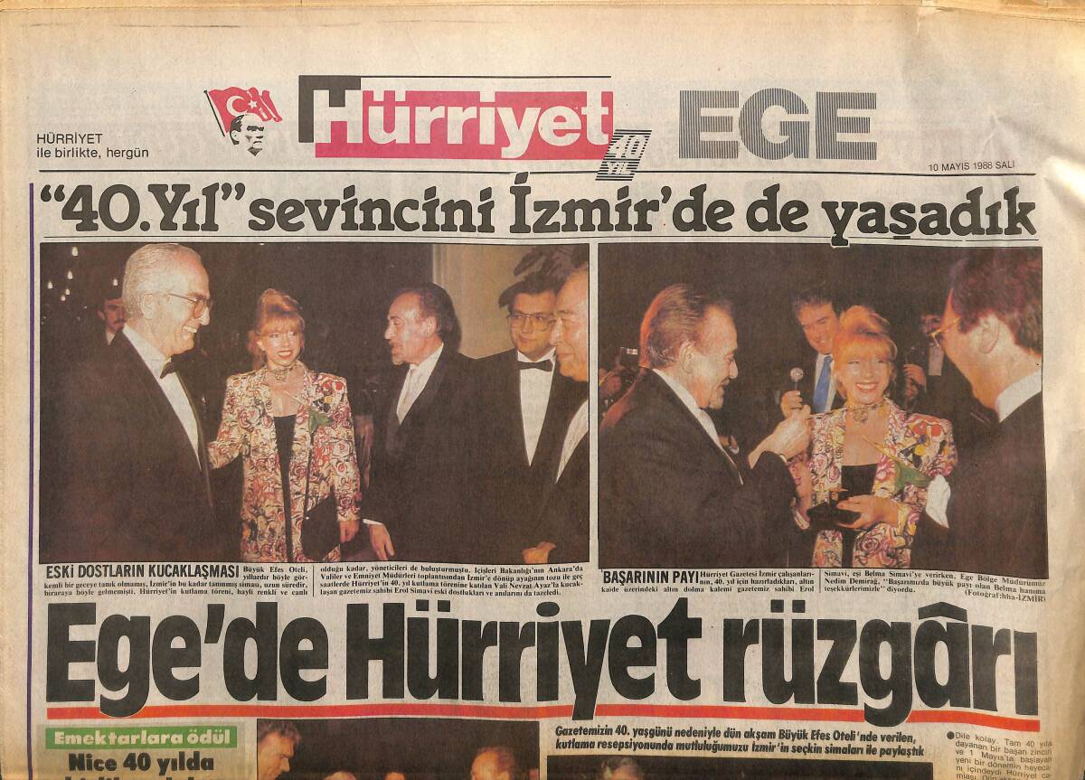 Hürriyet Gazetesi Ege Eki 10 Mayıs 1988 - Ege'de Hürriyet Rüzgarı - Göztepe İle Dalga Geçiyorlar GZ153723 - 1