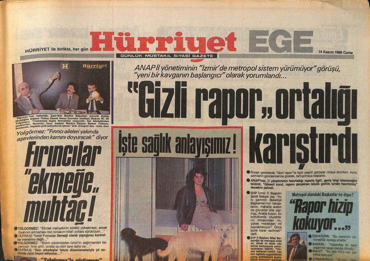 Hürriyet Gazetesi Ege Eki 14 Kasım 1986 - İzmirliler Soruyor, Neyi Paylaşamıyorlar - Göztepeli Ayhan'la Tayfun 6 Yıldır Birlikte GZ153608 - 1