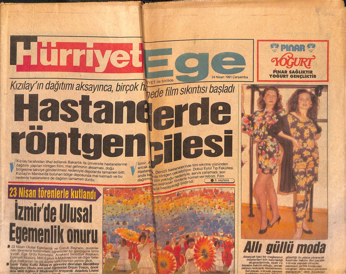Hürriyet Gazetesi Ege Eki 24 Nisan 1991 - Altay'da Kongre Kararı - DSP'de Vefa Örneği GZ135055 - 1
