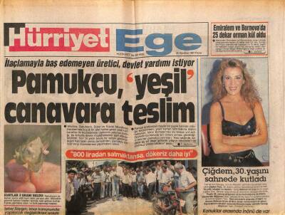 Hürriyet Gazetesi Ege Eki 25 Ağustos 1991 - Emiralem Ve Bornovada 25 Dekar Orman Kül Oldu GZ84067 - 1