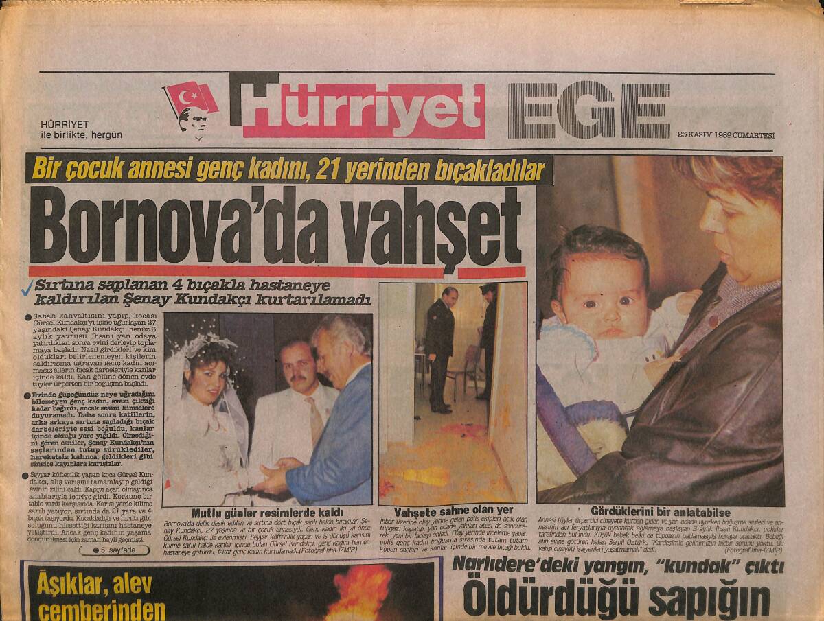 Hürriyet Gazetesi Ege Eki 25 Kasım 1989 - İzmir'de Sezen Aksu Rüzgarı - Bankacıların Faizsiz Gecesi GZ153727 - 1
