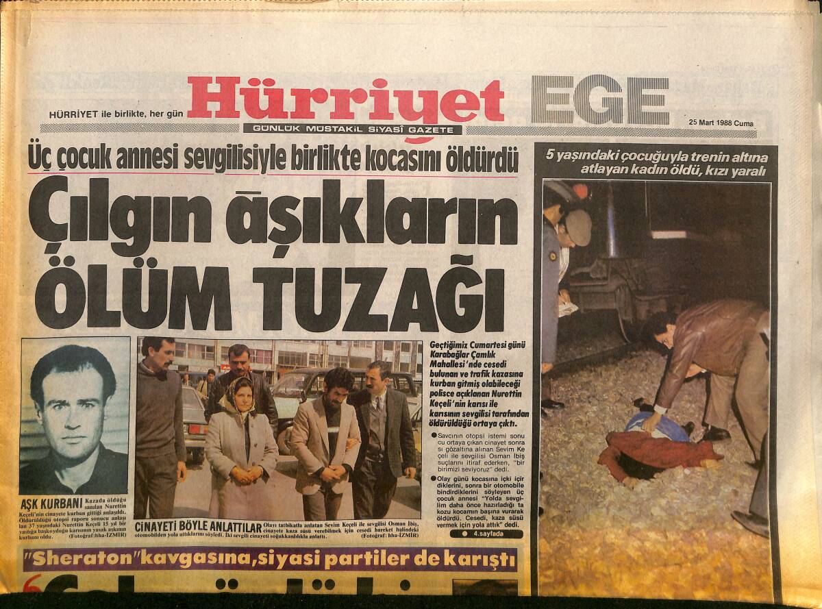 Hürriyet Gazetesi Ege Eki 25 Mart 1988 - Füsun Önal Ve Nalan Altınörs'den Yaşlılara Moral - Semra Aksu, Romenlerle İdman Yapacak GZ153683 - 1