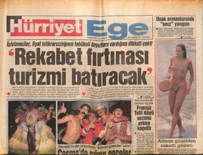 Hürriyet Gazetesi Ege Eki 26 Ağustos 1991 - İzmir Devlet Tiyatrosu Perdelerini Açıyor GZ84068 - 1