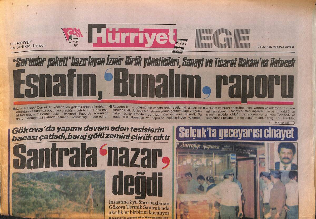 Hürriyet Gazetesi Ege Eki 27 Haziran 1988 - İzmir'de Boks İçler Acısı - Türkiye'nin İlk Hipermarketi Narlıdere'de GZ153639 - 1
