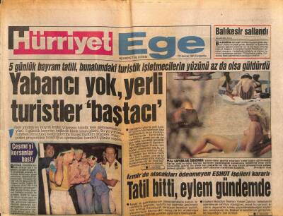 Hürriyet Gazetesi Ege Eki 27 Haziran 1991 - Çeşmeyi Korsanlar Bastı GZ84083 - 1