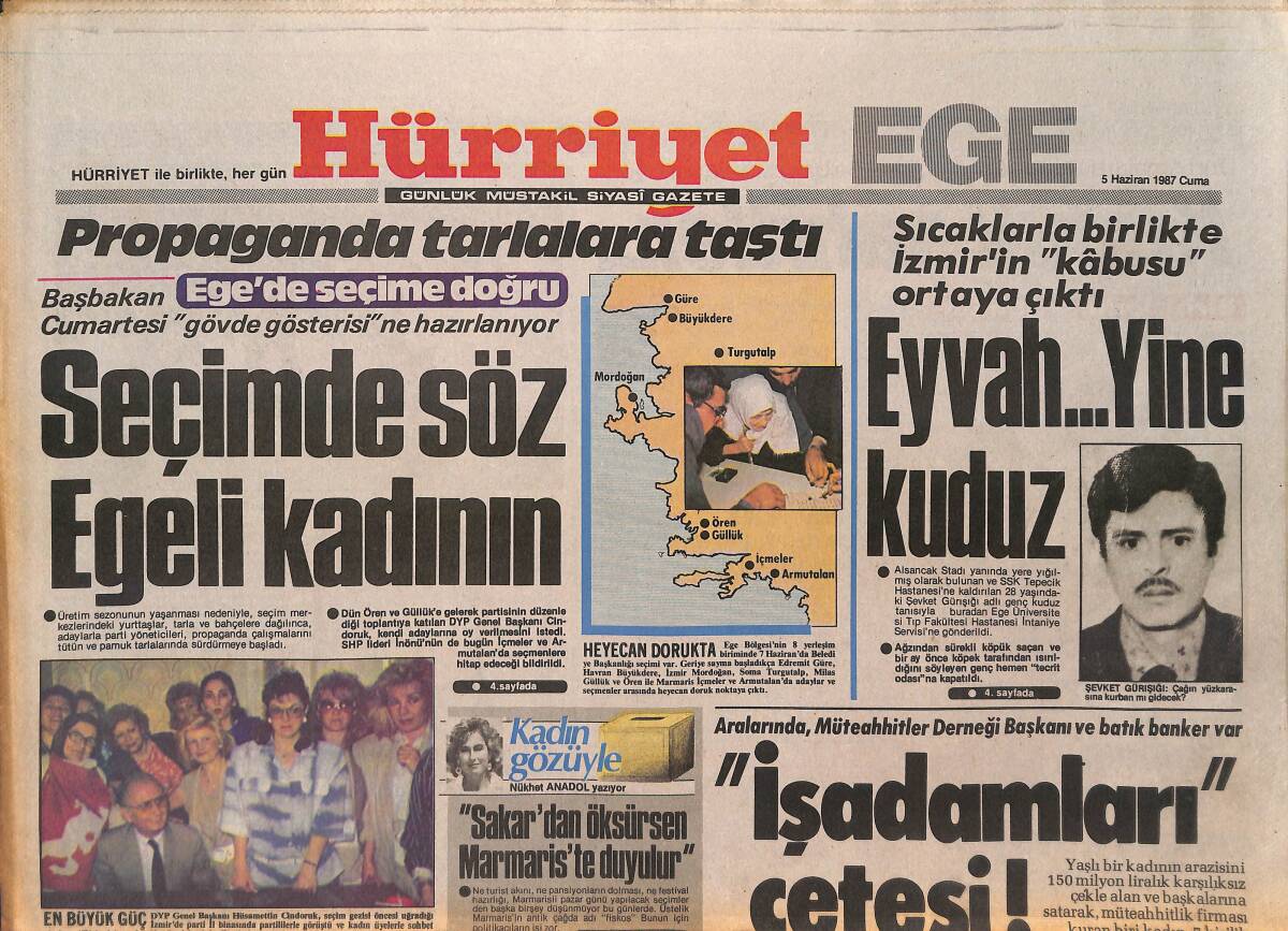 Hürriyet Gazetesi Ege Eki 5 Haziran 1987 - Altay İkiye Ayrıldı - Ve Göztepe'de Kongre Kararı GZ135070 - 1