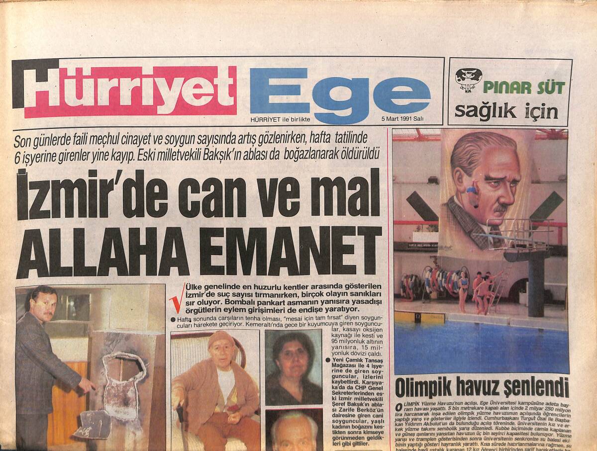 Hürriyet Gazetesi Ege Eki 5 Mart 1991 - Göztepe'de İngiliz Mucizesi - İzmirspor'da Levent Şoku GZ153648 - 1