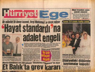 Hürriyet Gazetesi Ege Eki 5 Temmuz 1991 - Et Balıkta Grev Kararı GZ84088 - 1