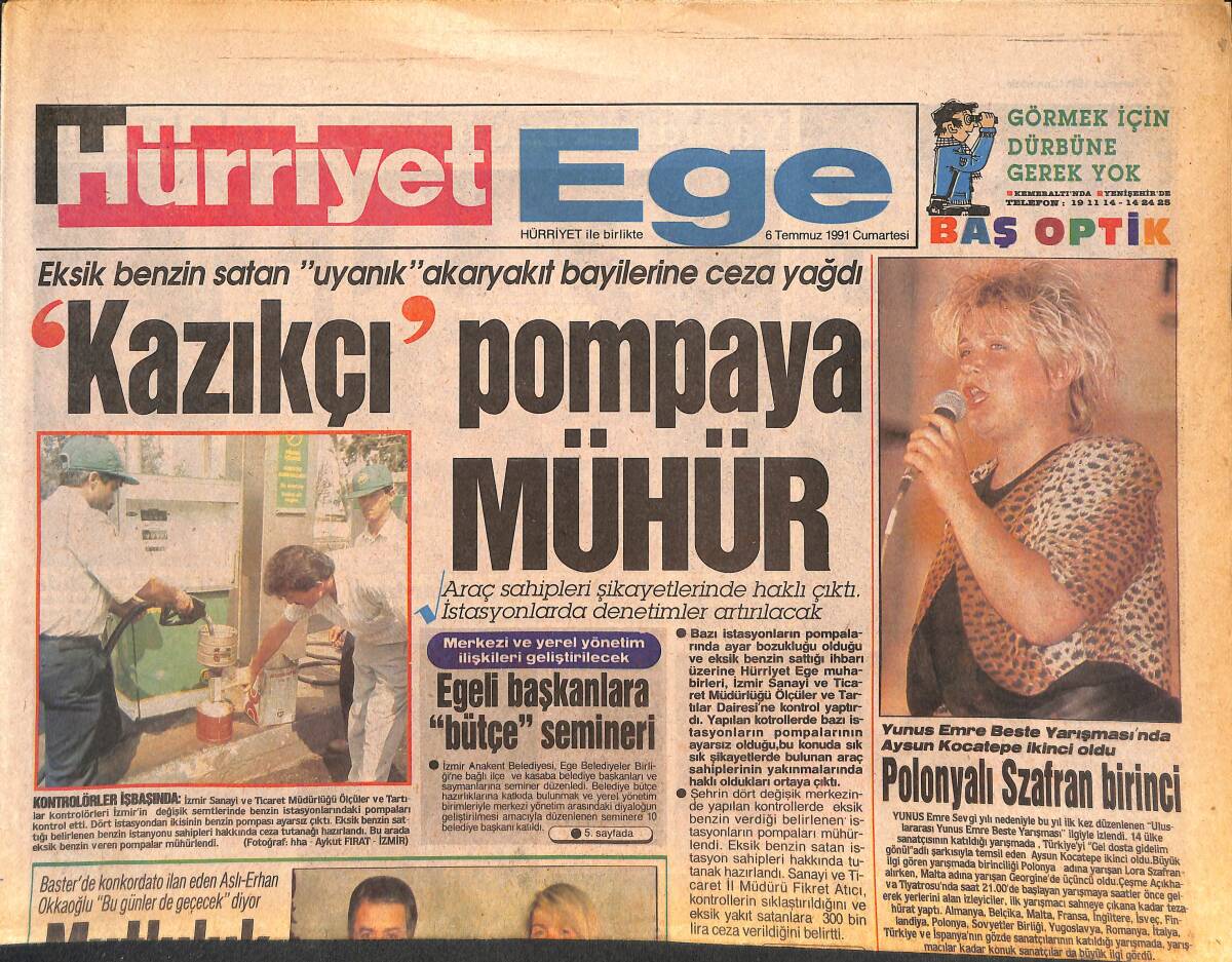 Hürriyet Gazetesi Ege Eki 6 Temmuz 1991 - Konak Belediyesi Ve Eshot Arasında Protokol İmzalandı GZ135029 - 1