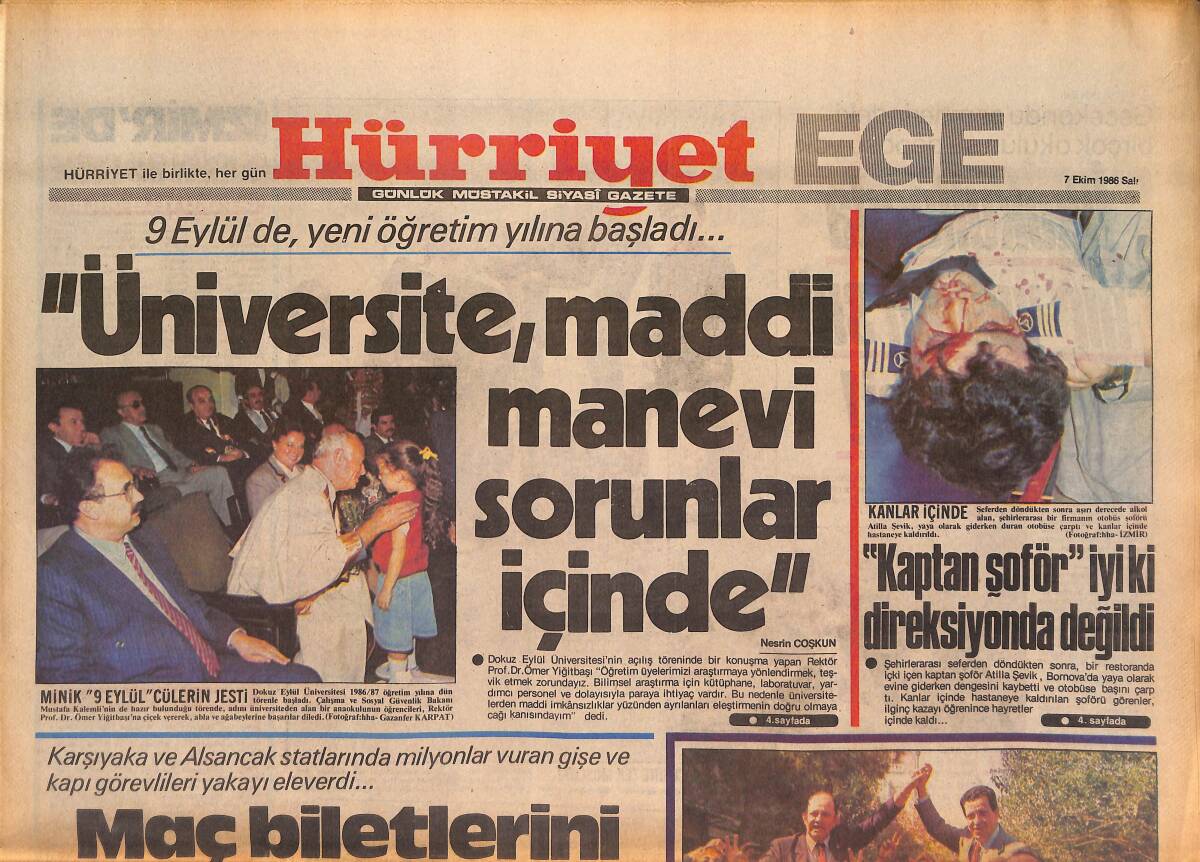 Hürriyet Gazetesi Ege Eki 7 Ekim 1986 - TARİŞ , Bir Ayda Üreticiye 16,5 Milyar Ödedi GZ135068 - 1