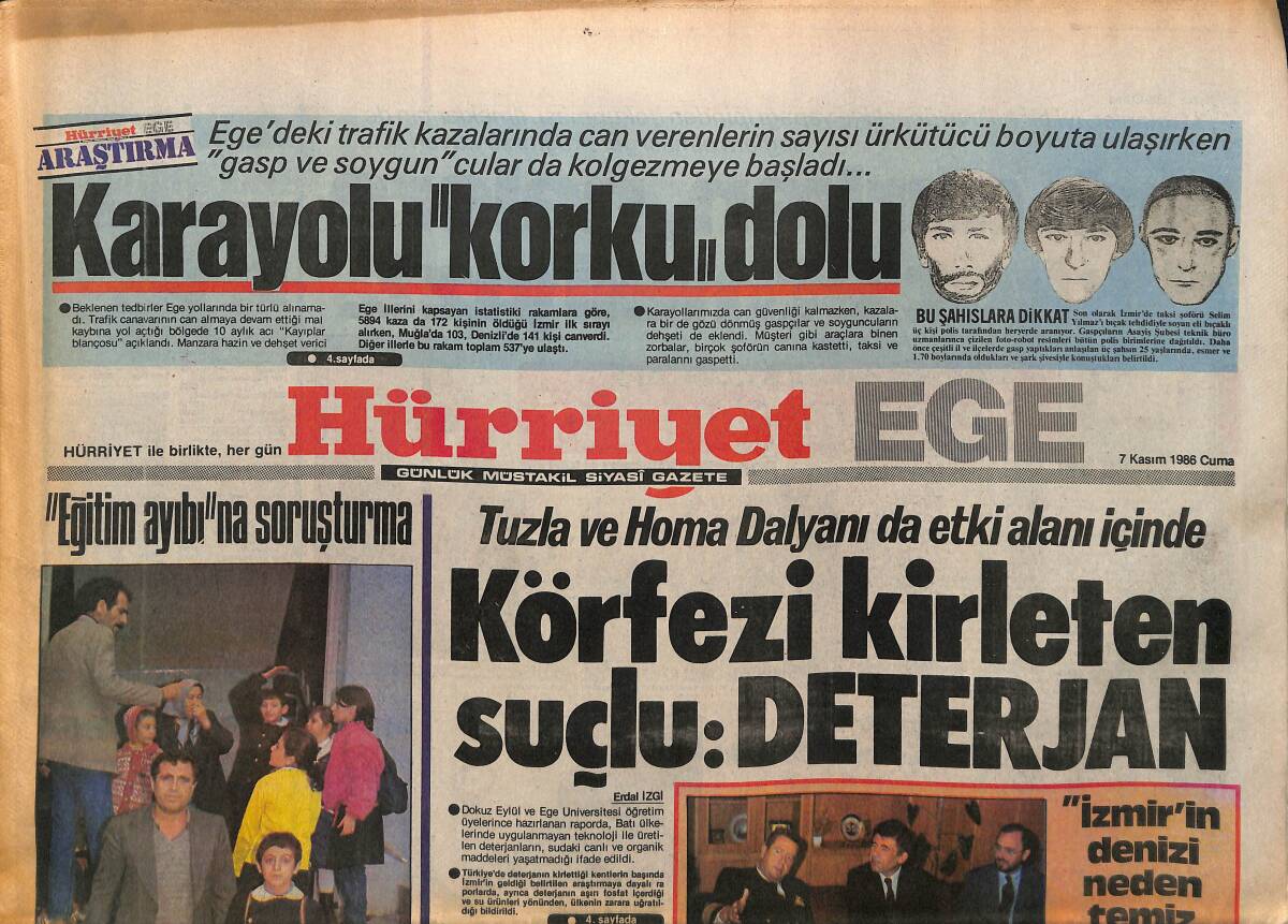 Hürriyet Gazetesi Ege Eki 7 Kasım 1986 - Akhisar Lisesinde Neler Oluyor - Altınordu Lige Döndü GZ153641 - 1
