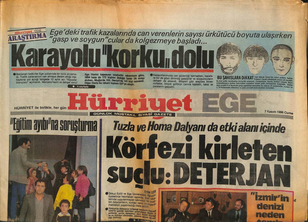 Hürriyet Gazetesi Ege Eki 7 Kasım 1986 - Akhisar Lisesinde Neler Oluyor - Altınordu Lige Döndü GZ153694 - 1