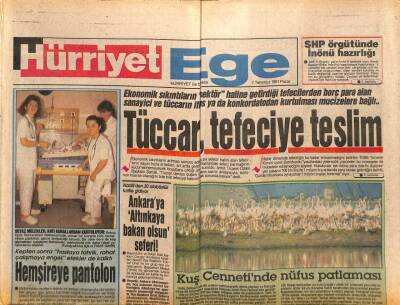 Hürriyet Gazetesi Ege Eki 7 Temmuz 1991 - Tüccar , Tefeciye Teslim GZ84079 - 1