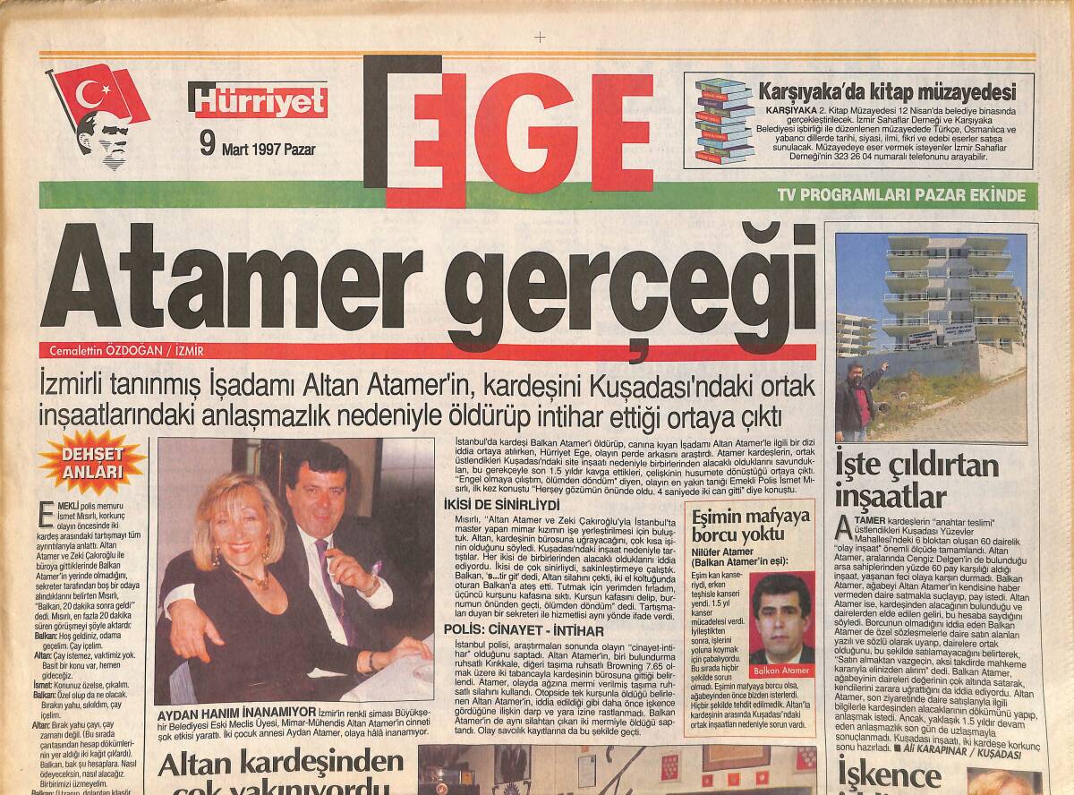 Hürriyet Gazetesi Ege Eki 9 Mart 1997 - Atamer Gerçeği - Ege'nin Renkleri GZ153600 - 1