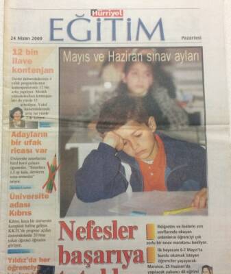 Hürriyet Gazetesi Eğitim Eki 24 Nisan 2000 - Nefesler Başarıya Tutuldu GZ35753 - 1