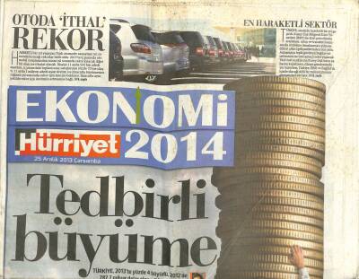Hürriyet Gazetesi Ekonomi 2014 Eki 25 Aralık 2013 - Otoda İthal Rekor - 1 Milyon Konut GZ105729 - 1