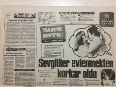 Hürriyet Gazetesi Ekstra Eki 15 Ocak 1979 - Sevgililer Evlenmekten Korkar Oldu GZ52037 - 1