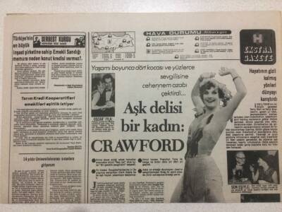 Hürriyet Gazetesi Ekstra Eki 16 Ekim 1978 - Aşk Delisi Bir Kadın Crafwford GZ52031 - 1