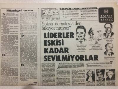 Hürriyet Gazetesi Ekstra Eki 17 Eylül 1978 - Liderler Eskisi Kadar Sevilmiyorlar GZ52010 - 1