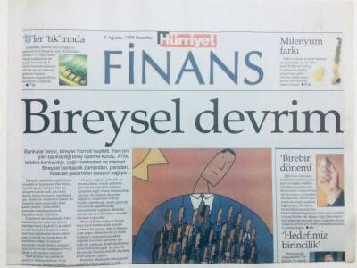 Hürriyet Gazetesi Finans Eki 9 Ağustos 1999 - Bireysel Devrim GZ43362 - 1