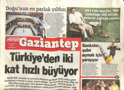 Hürriyet Gazetesi Gaziantep Eki 25 Kasım 2010 - Ameliyat İpliğinde Dünya Markası Oluyoruz GZ104739 - 1