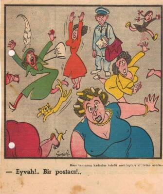 Hürriyet Gazetesi Haftanın Karikatürü Bazı Tanınmış Kadınlar Tehdit Mektupları Alınca GZ14382 - 1