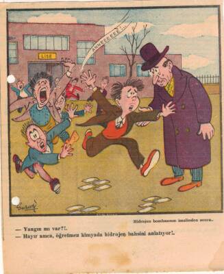 Hürriyet Gazetesi Haftanın Karikatürü Hidrojen Bombası İmalinden Sonra GZ14415 - 1
