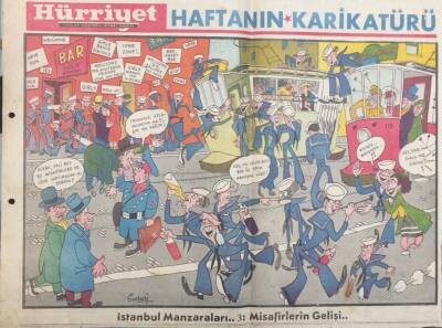 Hürriyet Gazetesi Haftanın Karikatürü İstanbul Manzaraları Misafirlerin Gelişi GZ14439 - 1