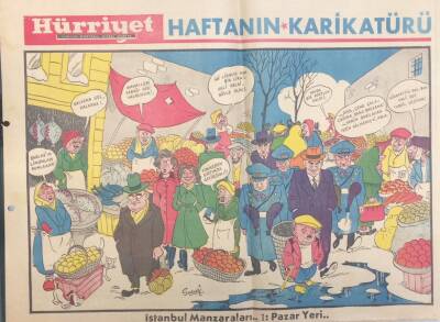 Hürriyet Gazetesi Haftanın Karikatürü İstanbul Manzaraları Pazar Yeri GZ14438 - 1