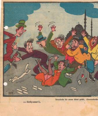 Hürriyet Gazetesi Haftanın Karikatürü İstanbula Bir Atom Alimi Geldi GZ14375 - 1