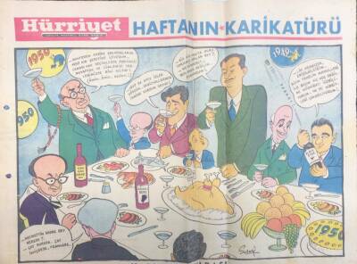 Hürriyet Gazetesi Haftanın Karikatürü Kabinede Yılbaşı GZ14444 - 1