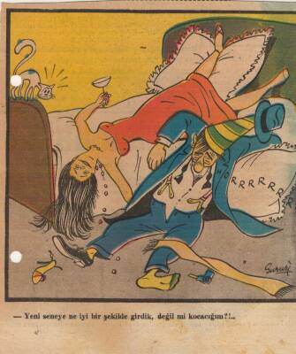 Hürriyet Gazetesi Haftanın Karikatürü Yılbaşı Gecesi GZ14399 - 1