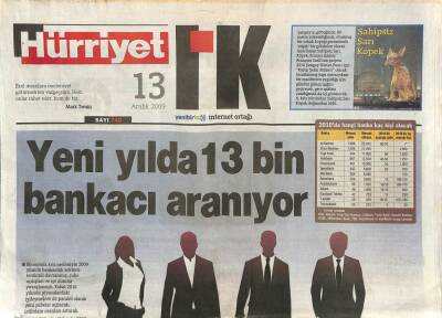 Hürriyet Gazetesi I.K. Eki 13 Aralık 2009 - Yeni Yılda 13 Bin Bankacı Aranıyor GZ109905 - 1
