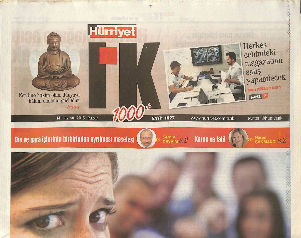 Hürriyet Gazetesi I.K Eki 14 Haziran 2015 - Herkes Mağaza Açıp Satış Yapabilecek - Din ve Para İşlerinin Birbirinden Ayrılması Meselesi GZ135965 - 1