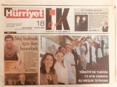 Hürriyet Gazetesi İK Eki 18 Haziran 2006 - Otelde Kariyer Planı GZ40002 - 1