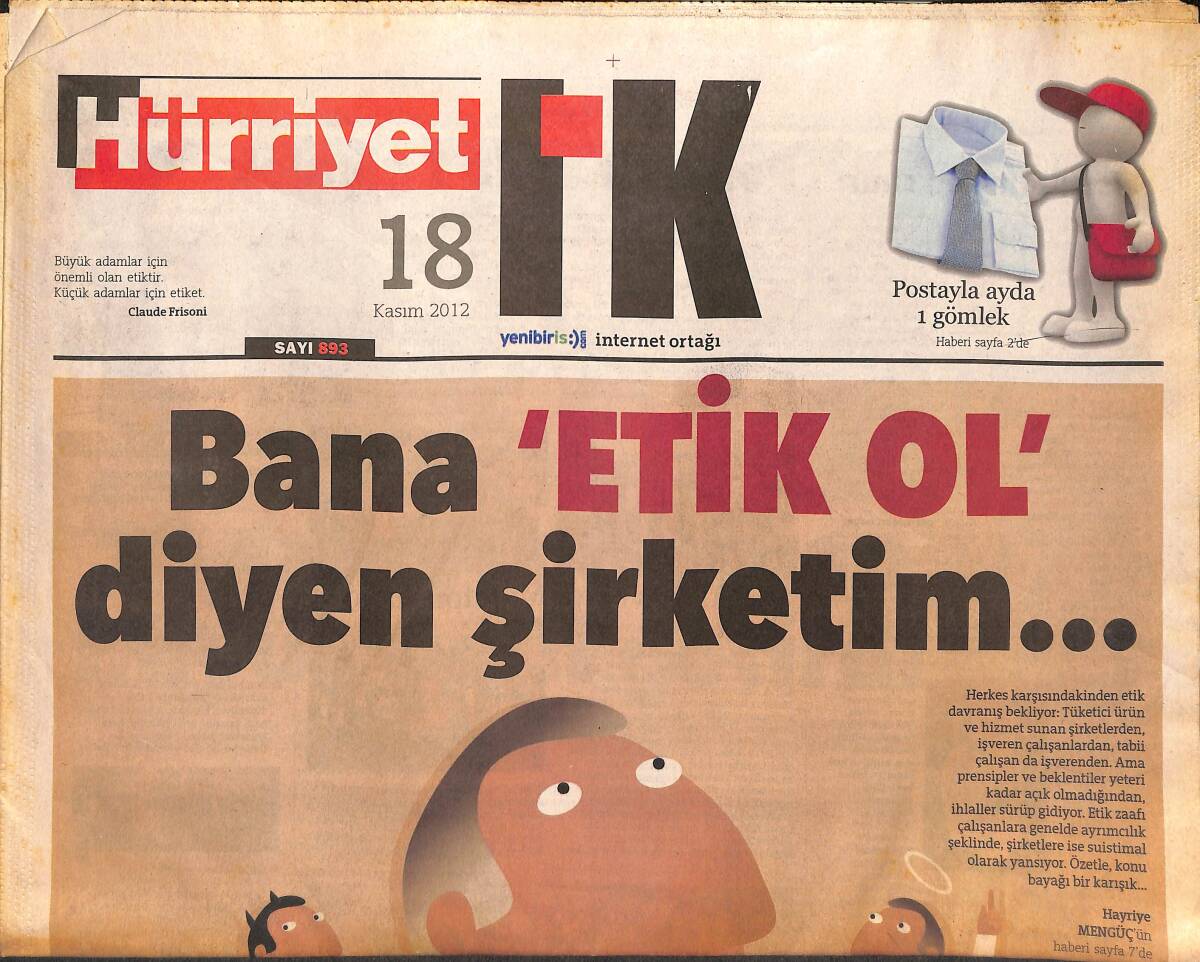 Hürriyet Gazetesi I.K. Eki 18 Kasım 2012 - Türk Usulü Networking GZ134905 - 1