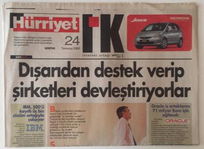 Hürriyet Gazetesi IK Eki 24 Temmuz 2005 - Dışardan Destek Verip Şirketleri Devleştiriyorlar GZ31396 - 1