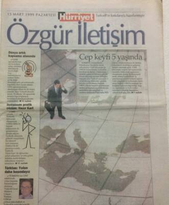 Hürriyet Gazetesi İletişim Eki 15 Mart 1999 - Cep Keyfi 5 Yaşında GZ35754 - 1