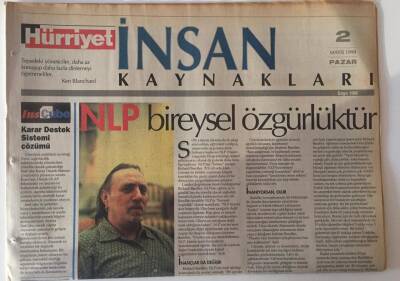 Hürriyet Gazetesi İnsan Kaynakları 2 Mayıs 1999 - NLP Bireysel Özgürlüktür GZ13685 - 1